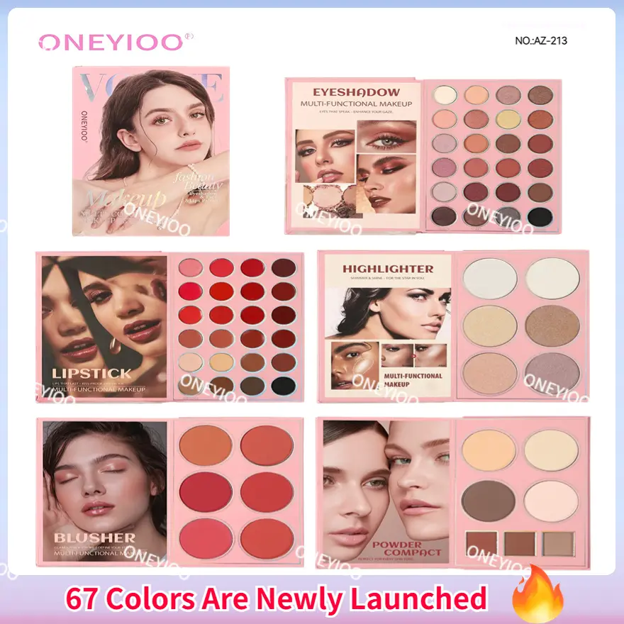 [NEW]67 Colors Eye Shadow Plate Eye Shadow Book Book Multifunctional Matte Pearl Lipstick Powder Blusher Highlight Concealer