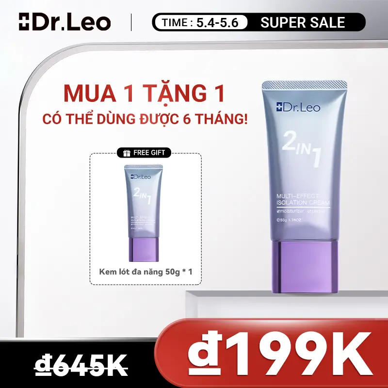 【MUA 1 TĂNG 1】 Dr.Leo Kem lót đa tác dụng 50g cho mọi loại da - Hỗ trợ dưỡng ẩm, làm sáng và trang điểm, Cosmetic, Mỹ Phẩm