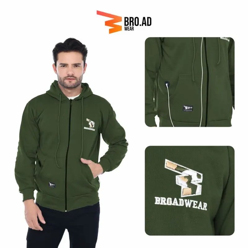 New Arrival Hoodie Zipper Bordir Timbul+Lubang Earphone Stylish by Broadwear 8