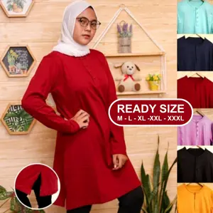 Kaos Tunik Muslim Berkancing Premium Cotton Combed 24s