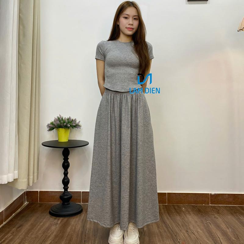  CHÂN VÁY THU ĐÔNG CHẤT LIỆU VẢI UMI CÓ TÚI CHÂN VÁY CHỮ A  MỀM MẠI - LAMDIENSTORE 