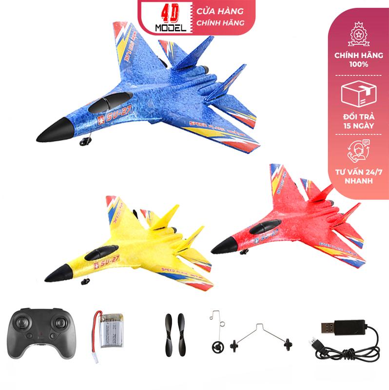 Máy bay điều khiển từ xa SU-27, vật liệu xốp nhẹ siêu bền chống va đập, tầm bay xa 250m, PIN 15P