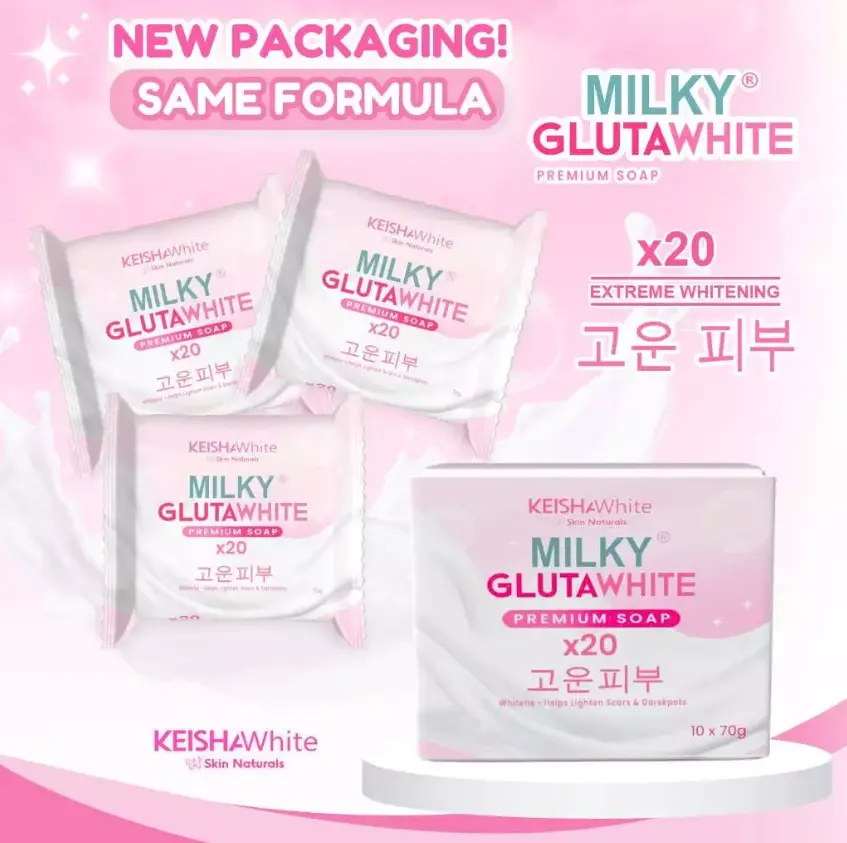 BUY 1 TAKE 1 ] KEISHA MILKY GLUTA WHITE X20 EXTREME WHITENING SOAP [ GLUTATHIONE, NIACINAMIDE, COLLAGEN, VIT.C, HYALURONIC] Body Care Body Wash  Comfort Skin Repair Cleansing Cleanser Skin Care - TikTok Shop Philippines