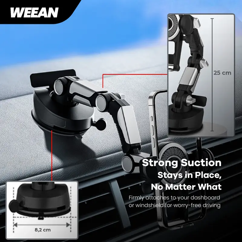 WEEAN Holder Hp Mobil Di Dashboard Dan Kaca Mobil - Phone Holder RoboGrip Multifungsi Penjepit Penyangga Hp Universal 4