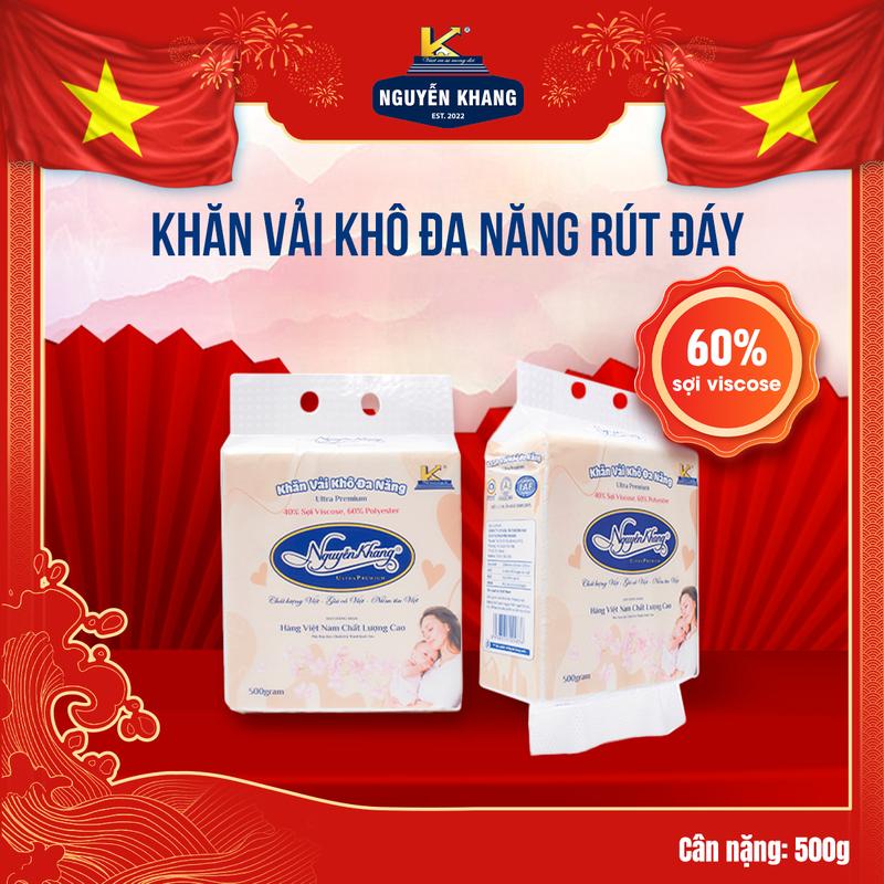 Combo 3 - 6 khăn vải khô đa năng hồng Nguyễn Khang rút đáy, cao cấp dày dặn, mềm mịn 40% viscose 60% polyester 0