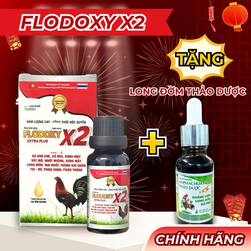 Khắc Tinh Gà Khò FLODOXY X2 gấp đôi hàm lượng hiệu quả hơn dứt điểm hô hấp kéo dài ở gà