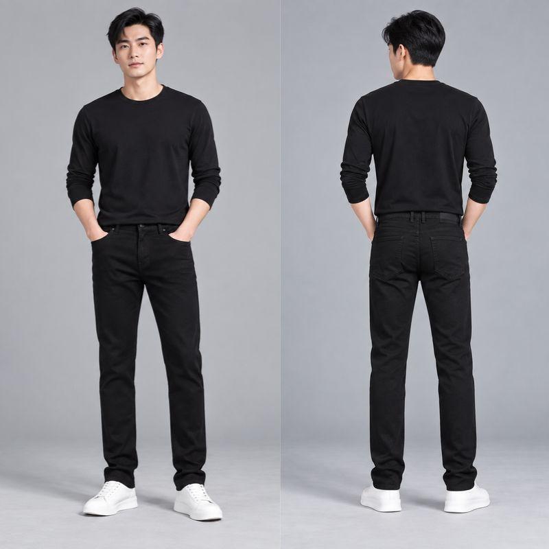Quần jean nam trơn form slimfit ôm vừa co giãn nhẹ, wash bạc tôn dáng, quần bò nam basic mặc hàng ngày size 28-36
