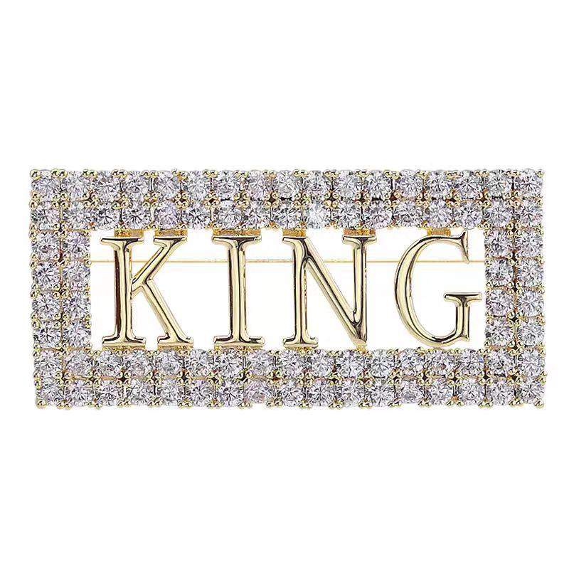 Elfindo - XZ144 Bros King Berlian Permata New Series /Brooch Jas Wanita / Pria Viral Fashion Mewah 7