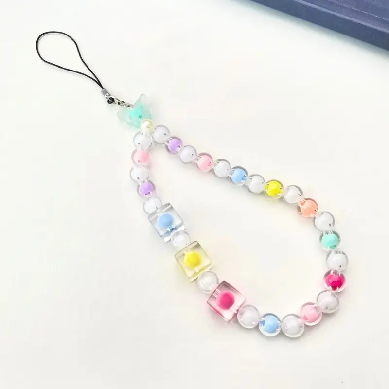 Gantungan HP bracelet gelang / Lanyard HP estetik / Phone Strap Beads / Tali HP / Strap HP Blackpink / Gantungan KameraLanyard Manik Hitam Ponsel Telepon 4