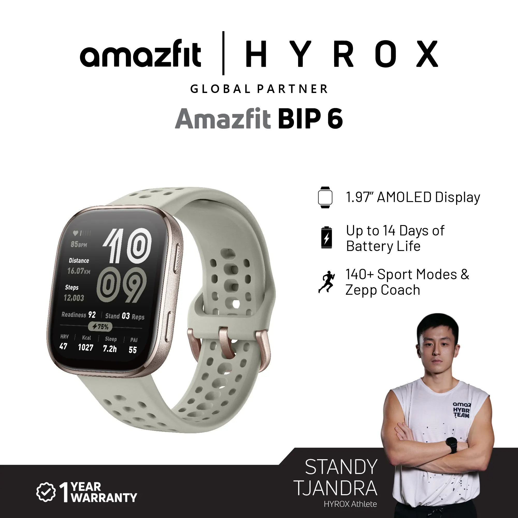 Amazfit Bip 6 | Offline Maps | 140+ Sports Modes | Hyrox Mode