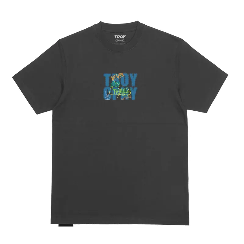 Troy Company Tshirt Dark Grey Naver Stop Trying - Kaos Pria Wanita Abu Gelap MT 2793 2