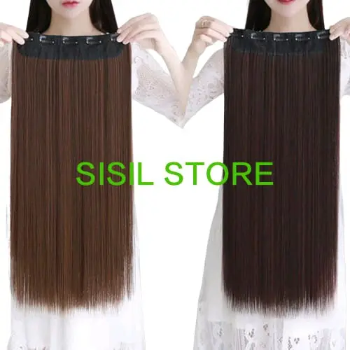 Hair Clip Panjang model straight Lurus 60 Cm hairclip Extension - Rambut Palsu Wanita