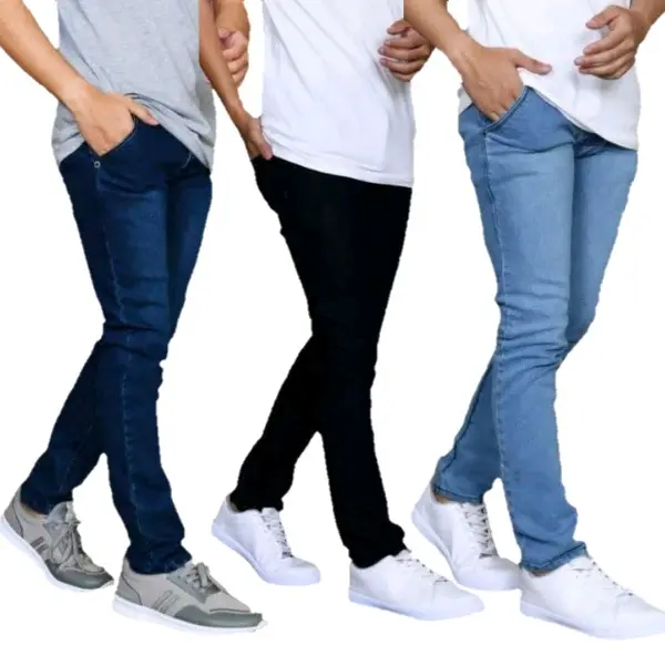 celana jeans panjang pria dewasa slimfit skinny polos distro premium Celana Jeans Panjang Pria Denim Stretch Melar