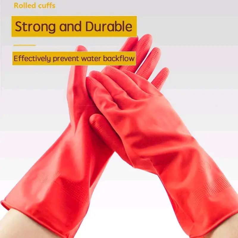 SARUNG TANGAN KARET LATEX KUNING TEBAL SET SEPASANG KANAN KIRI 2