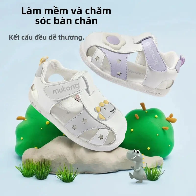 Giày Trẻ Mới Biết Đi Mutong, Dép Xăng Đan Hoạt Động Mùa Hè, Cho Bé Trai Và Bé Gái, Thiết Kế Hoạt Hình, Đế Mềm, Thích Hợp Cho Trẻ Sơ Sinh, Phong Cách Bao Đầu, MLX2487251 Dễ Thương
