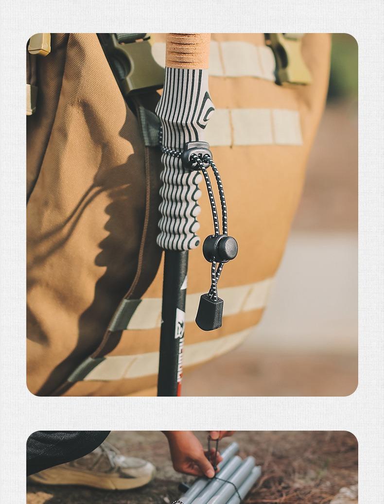 Product Introduction of ISE MOUNT 2 pieces Trekking pole rope with buckles,multifunctional elastic strap,Backpack external buckle 4