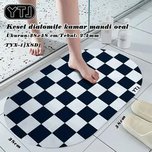 YTJ Keset Menyerap AirOval 38x58cm Keset Kamar Mandi Menyerap Air Anti Slip Kamar Mandi Keset Lantai Menyerap Air