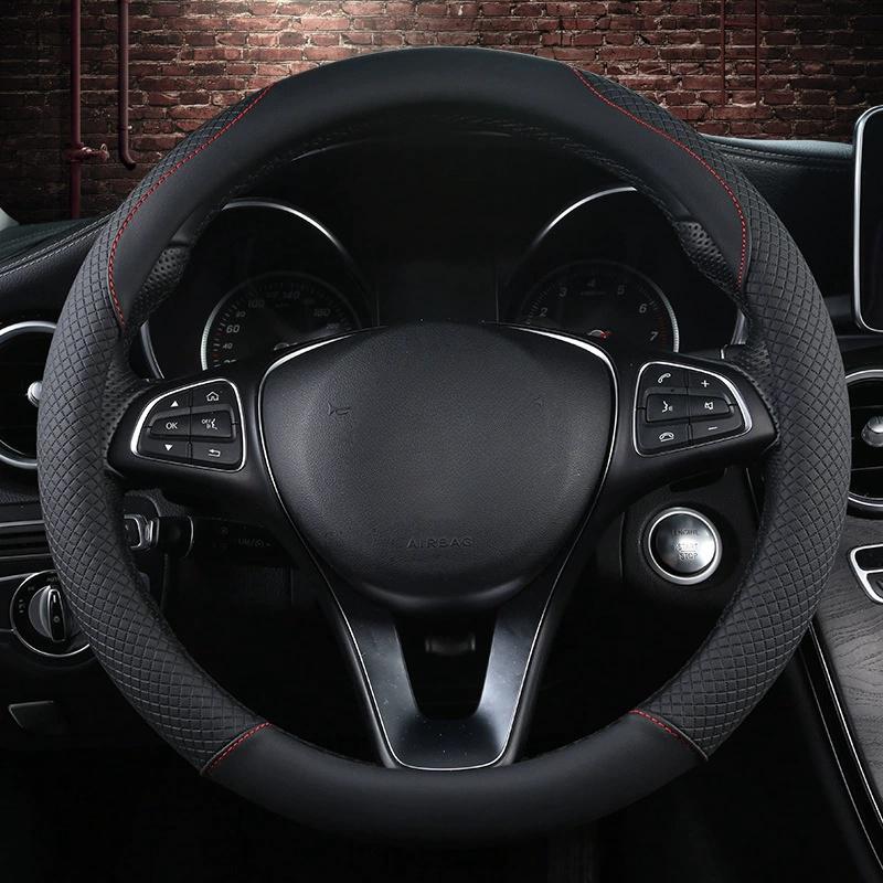 Product Introduction of Advanced PU leather car steering wheel cover, anti slip and wear-resistant, universal for all seasons, car steering wheel cover, car handle cover 7