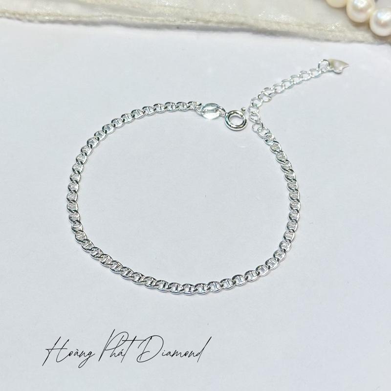 [ Hoàng Phát ] Phụ Kiện Lắc Tay Bạc Ý 925 Mắc Xích Chữ D Kiểu Dáng Basic Thời Trang Phù Hợp Cho Nam Và Nữ (LT154) KHÔNG XI KIM