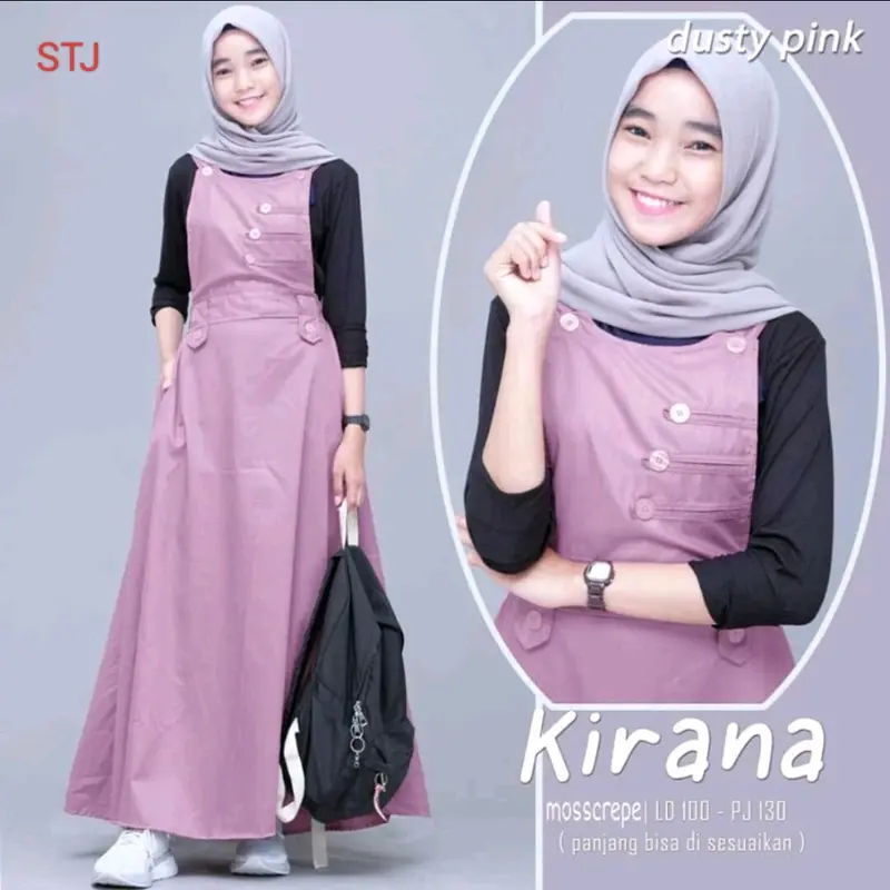 OVERAL KIRANA/GAMIS KIRANA/GAMIS TRENDY KEKINIAN  Polos Muslim (tanpa iner) ok 2