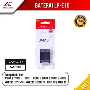 Baterai CAN LP-E10 untuk Kamera 1100D 1200D 1300D 1500D 2000D 3000D 4000D Camera Aksesoris