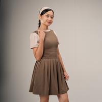 Gambar HIA EveryWear Nala Pleats Dress Baju Olahraga Wanita Bahan Hacktive Premium Major Brown Polos - Major Brown, S dari HIA EveryWear Kota Bandung 2 Tokopedia