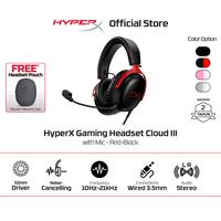 Gambar HyperX Headset Gaming Cloud III Wired - Black - Red / Black / White - Pink / White Noise Cancelling Spatial Audio Leather Stereo Bass Android iOS Led RGB Microphone - Black dari HyperX Indonesia Kota Administrasi Jakarta Utara 1 Tokopedia