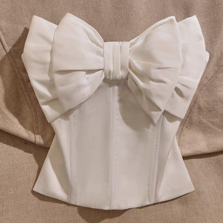 Áo Croset đính nơ TO Chất thun dày dặn - có gọng sau