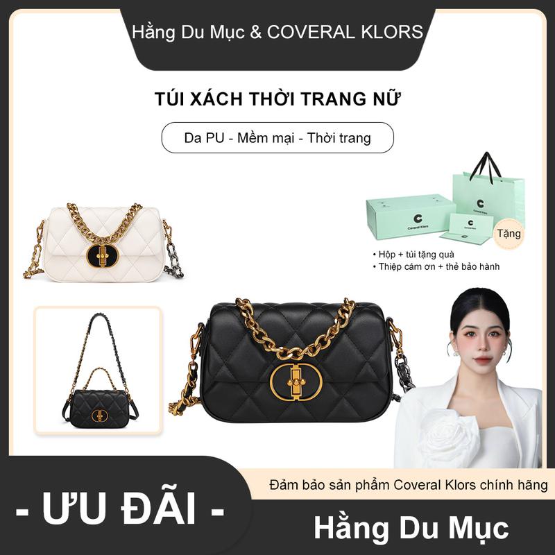Coveral Klors -【đóng gói hộp quà tặng】Túi đeo chéo nữ, hình lăng trụ lưới cổ điển của Pháp, phong cách lãng mạn, phụ nữ độc lập, túi đeo vai màu đen, túi xách màu trắng Bag Da Tote