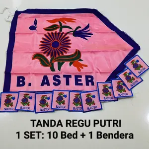 Tanda Regu Pramuka PUTRI 1 Set / 10 BADGE+1 BENDERA REGU