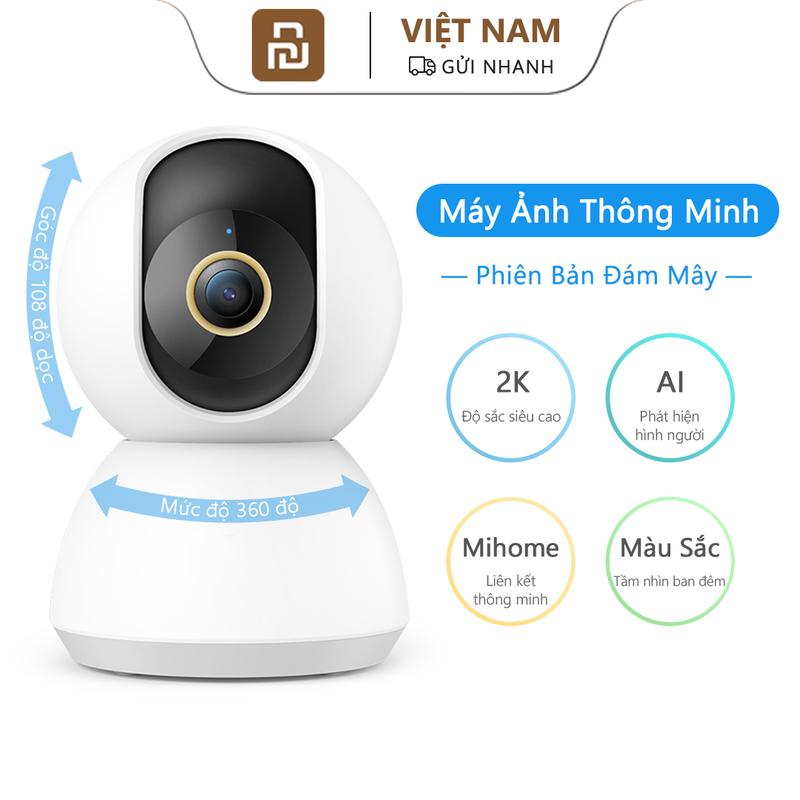  Máy ảnh thông minh Xiaomi Youpin Xoay 360 Độ phân giải 2K Ultra HD Tầm nhìn ban đêm đầy đủ màu sắc thông minh Hệ thống an ninh CCTV 