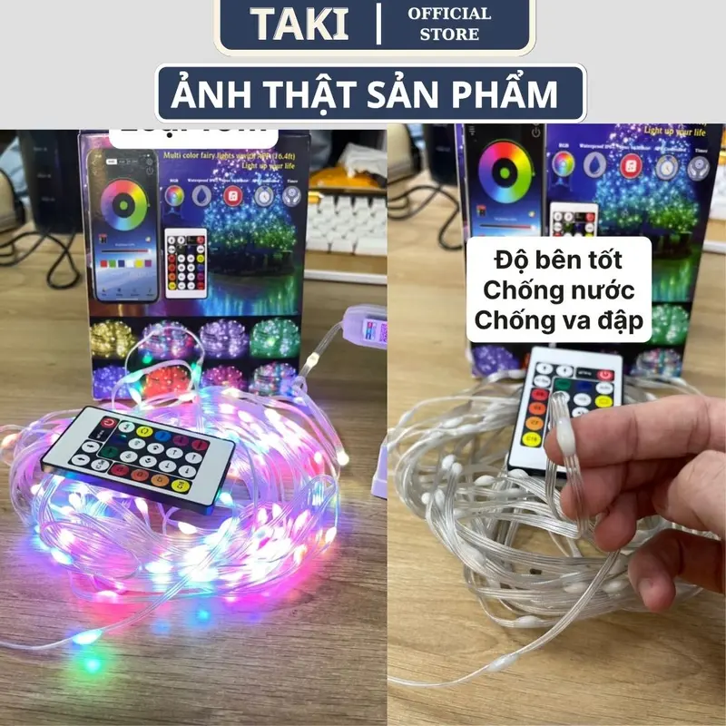 Dây LED GIỌT LỆ RGB, 16 triệu màu chỉnh app kèm remote có chống nước(đầu cắm USB ,Ko kèm củ ) 4