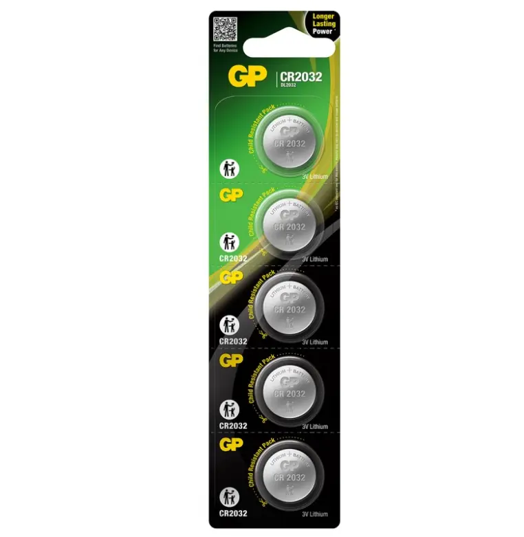 *Card of 5* GP Lithium Cell Battery CR2032