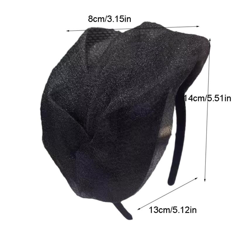 Băng Đô Nửa Mũ, Dệt Kim Hạt, Phong Cách Cổ Điển, Vòng Tóc Lưới Nhựa, cài tóc, Băng Đô Hình Mũ Phong Cách Pháp, Dành Cho Nữ Women Thun 2