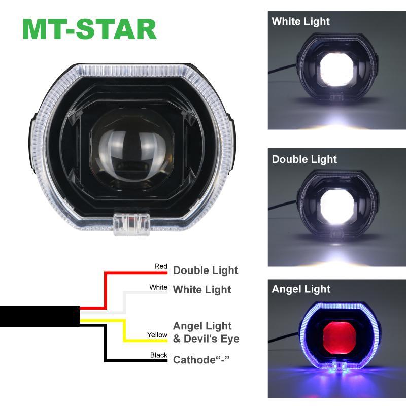 【MT-STAR BEST SALES】Projie Biled PD03 Matrix X1 Terbaru High Low Putih Body Black Plus Kipas Premium Lampu Warna Merah Kuning 4