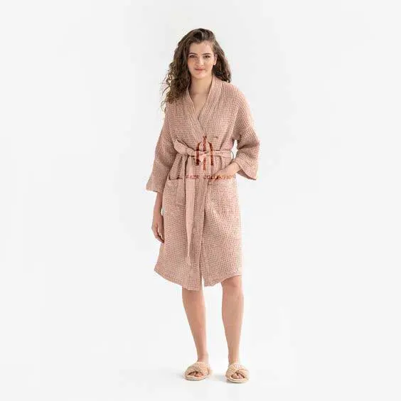 Kimono waffle hotel bathrobe berkualitas premium Piyama Tidur Dress