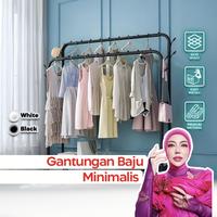 Gambar EXCLUSIVE Goto Living x Bella Shofie Spiko Stand Hanger Double Rak Besi Gantungan Baju Pakaian #CR - Double Black dari Goto Living Kota Tangerang 1 Tokopedia