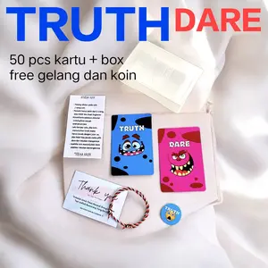Kartu Permainan Truth or Dare isi 50 pcs fre gelang dan koin