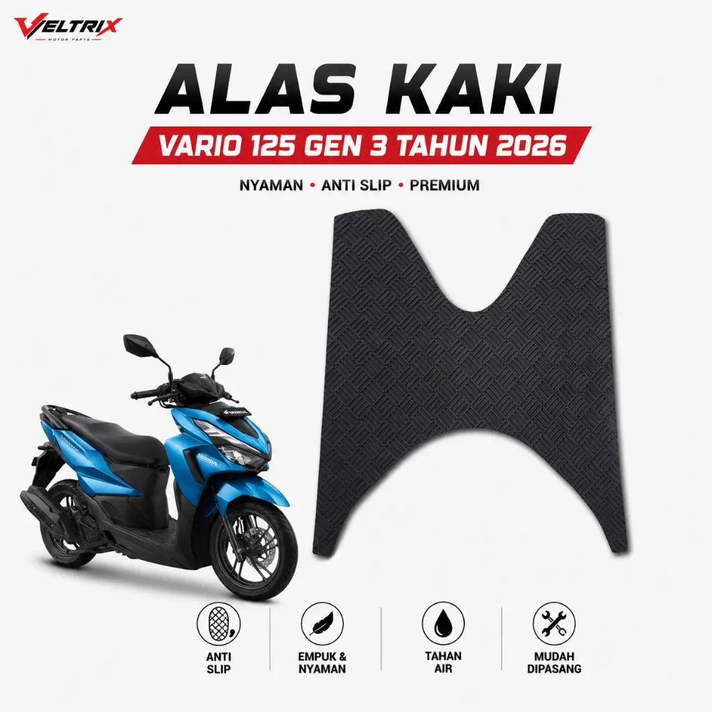 Veltrix Sparepart - Karpet Pijakan Kaki Vario 125 Gen 3 All New Vario CBS CBS-ISS Street 2025-2026