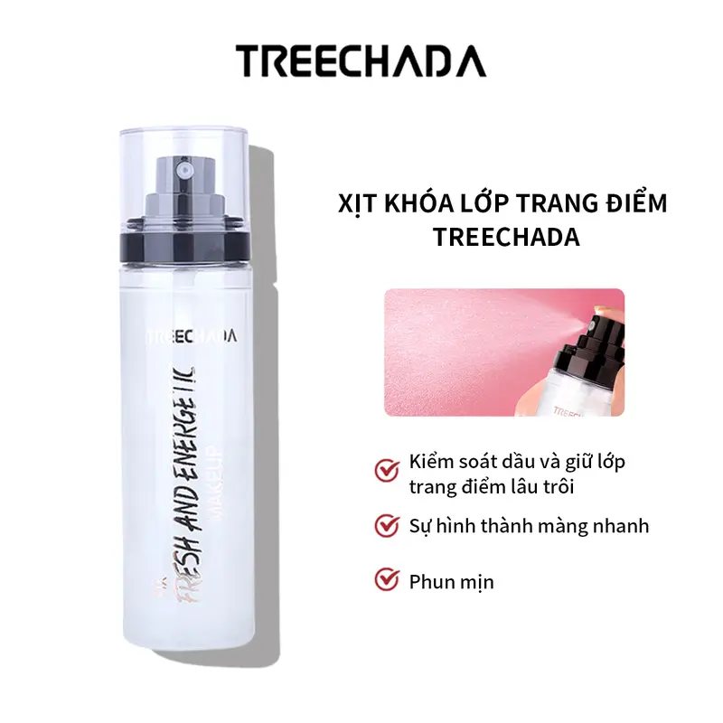 TREECHADA Bình xịt cố định lớp trang điểm Chai xịt khóa cố định lớp trang điểm giờ giữ nền lâu trôi cấp 100 ml x it 0