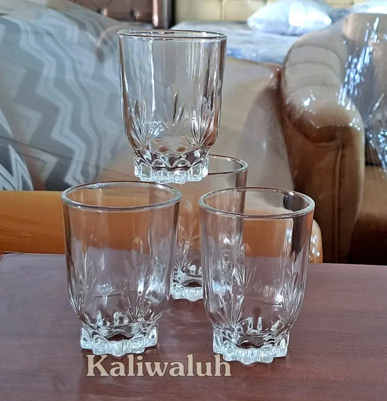 Gelas Minum Polos Kopi Ciu Gelas kaca minum Per 4 pcs 1
