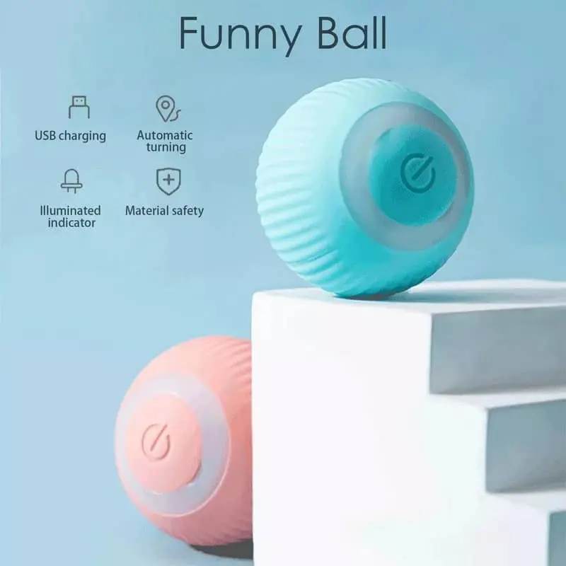Rechargeable LED cat teasing smart rotating rolling ball automatic electric toy cat ball