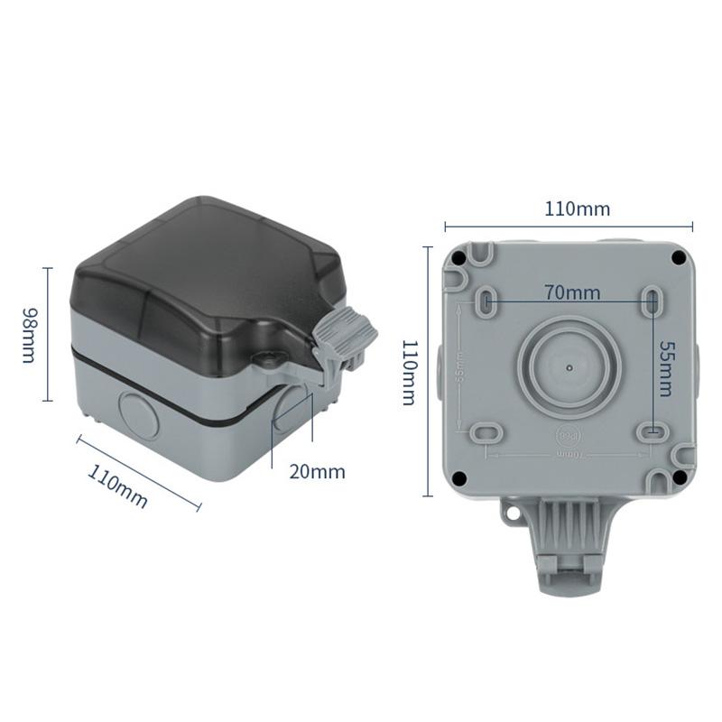 COD Stop Kontak IP66 Waterproof Outdoor Wall Socket Box Kotak Tahan Air Hujan Anti Debu stop  kontak 7