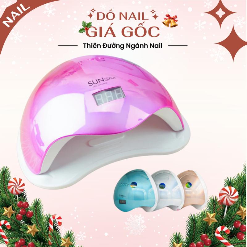 Máy hơ gel Sun 5 Plus tráng gương UV LED 48W 24 bóng đèn tem xanh - Đèn hơ gel móng nail uv