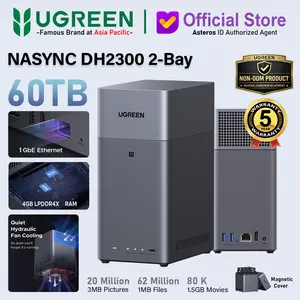 UGREEN NAS DH2300 2-Bay NAS Server 60TB Max 4GB RAM 1GbE Network Port With 4K HDMI Port