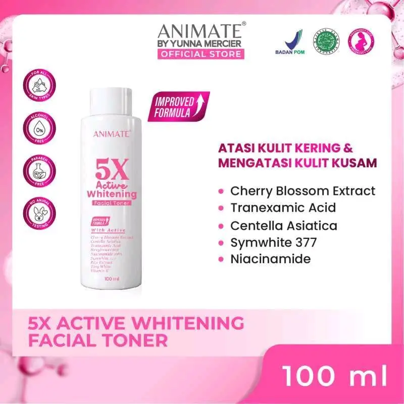 Animate 5X Active Whitening Facial Toner 100ml 5