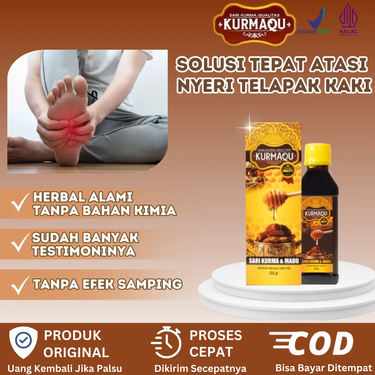 Kurmaqu Mengatasi Sakit Telapak Kaki, Asam Urat, Kaki Susah Berjalan, Kaki Bengkak / Kaku / Keram, Kaki Sering  Kesemutan, Kaki Terasa Panas