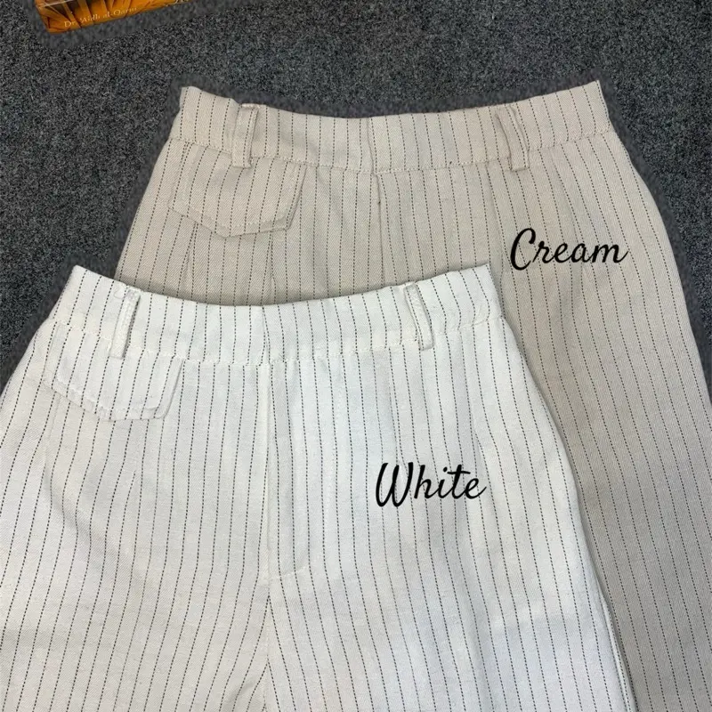 NFS - Oro Pants Stripe Bangkok - Celana Wanita Nyaman Anti Kusut - Celana Panjang Korean Style - Celana Panjang Formal Highwaits Wanita Casual Kekinian 6