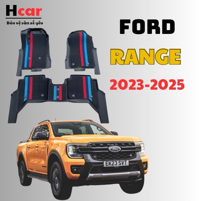 Thảm lót sàn xe ô tô Ford Ranger 2023-2025 Nhựa TPV đúc tràn viền, không mùi, chống nước (3 tấm/bộ)