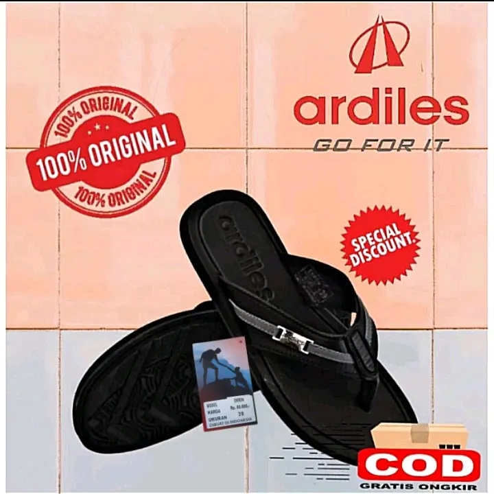 original  Sendal sandal ardiles EKRON size 38-43 / sandal cowok pria dewasa jepit kulit keren gaul original 100% branded kekinian murah Terbaru COD gratis ongkir 4